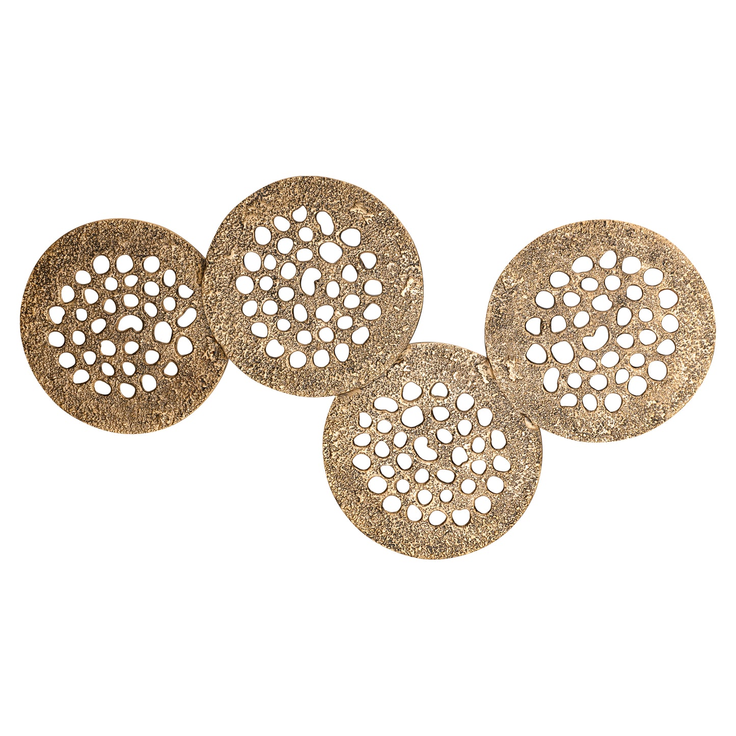 Geoffe Gouden Gegoten Aluminium Wandpaneel 4 Stuks 74x120x5 cm