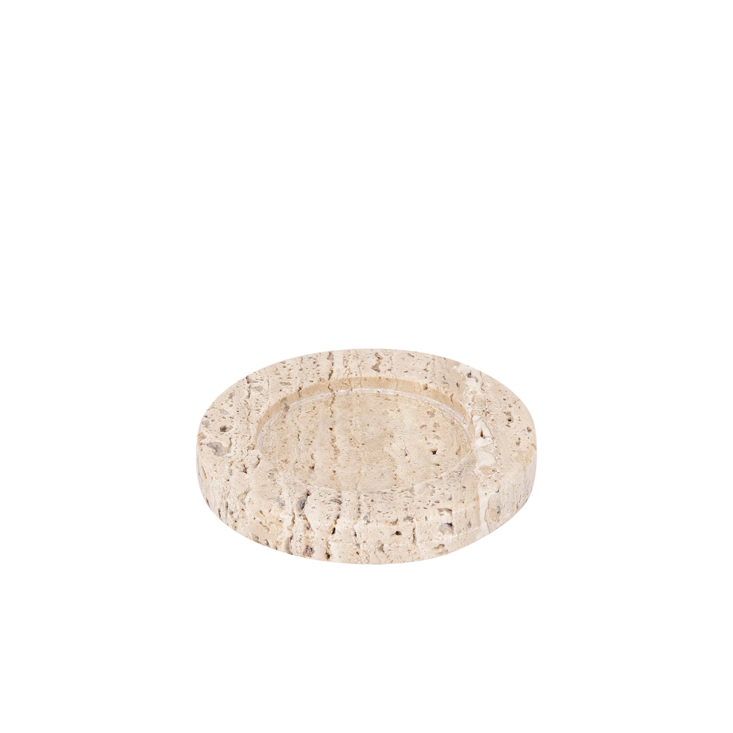 Jaqueleen Beige Travertijn Theelichthouder Set van 6 Stuks - 6 Sets 1.5x10x10 cm