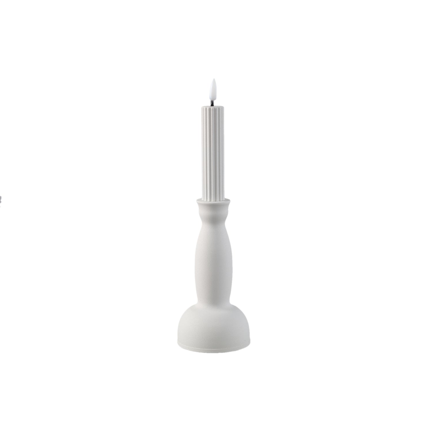 Led Candleholder Set van 6 Wit Metaal Kaars B L - 6 Sets 25.5x8x8 cm