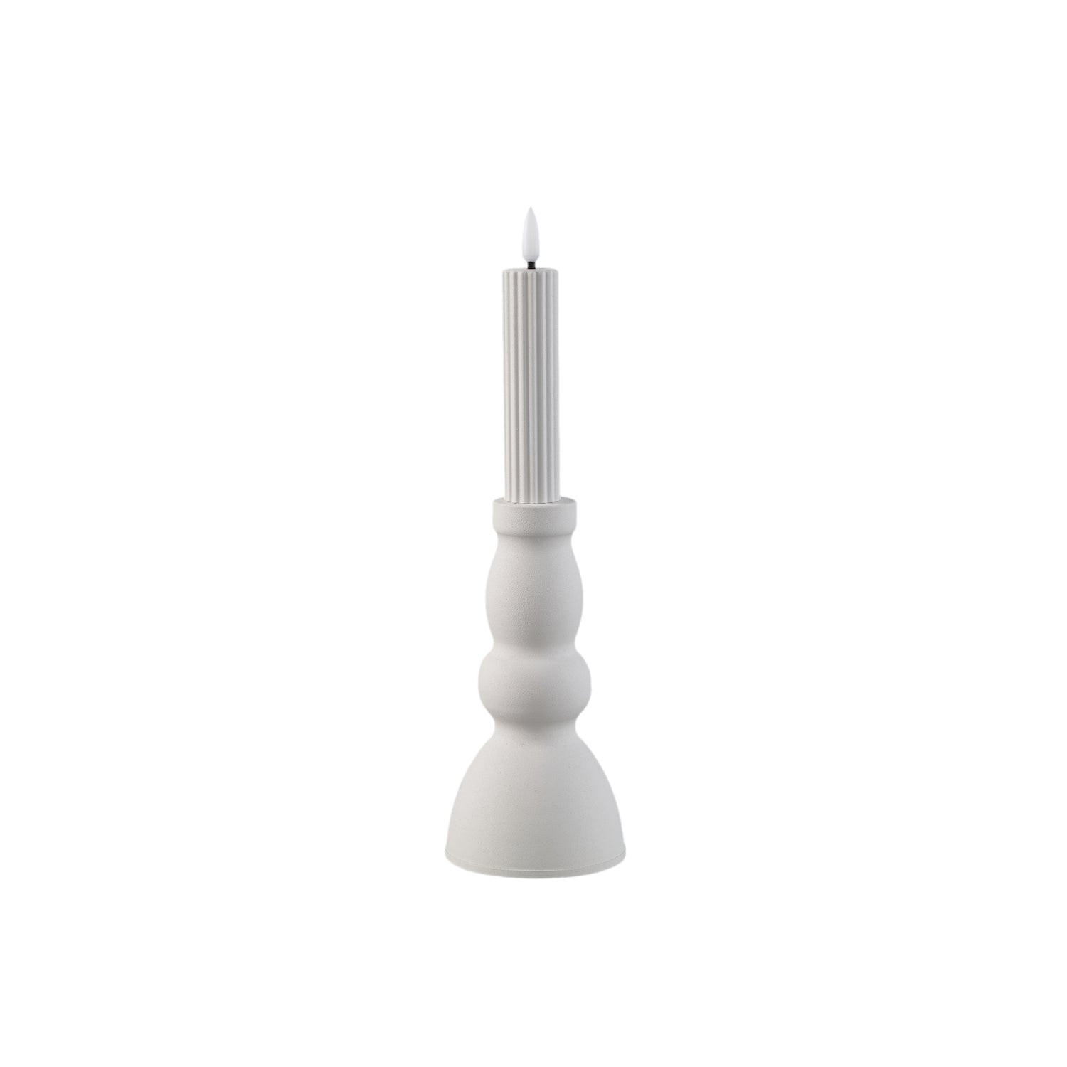 Led Candleholder Set van 6 Stuks Wit Metaal - 6 Sets 25.5x8x8 cm