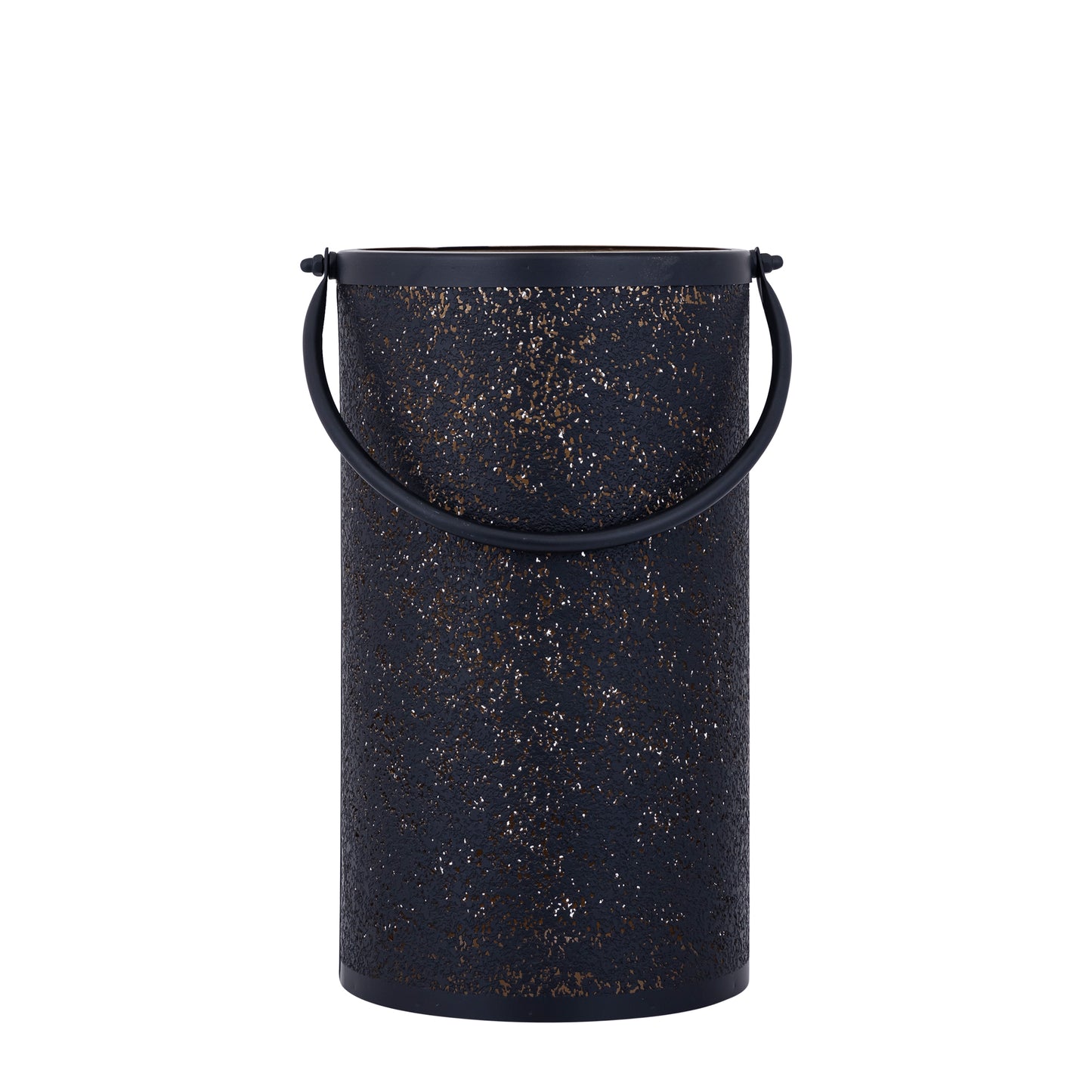 Kross Zwarte Ijzeren Lantaarn Met Patroon Set Van 2 Goud Rond 36x20x20 cm