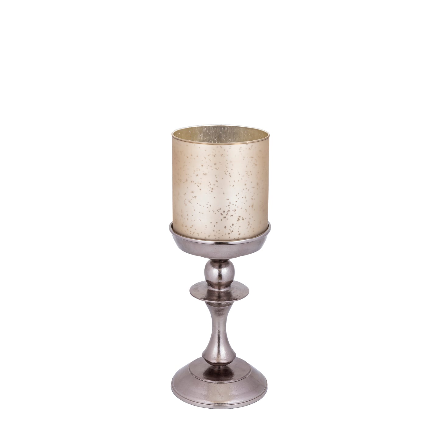 Eliviana Windlicht Messing Gegoten Aluminium Beige Glas S 56x21x21 cm