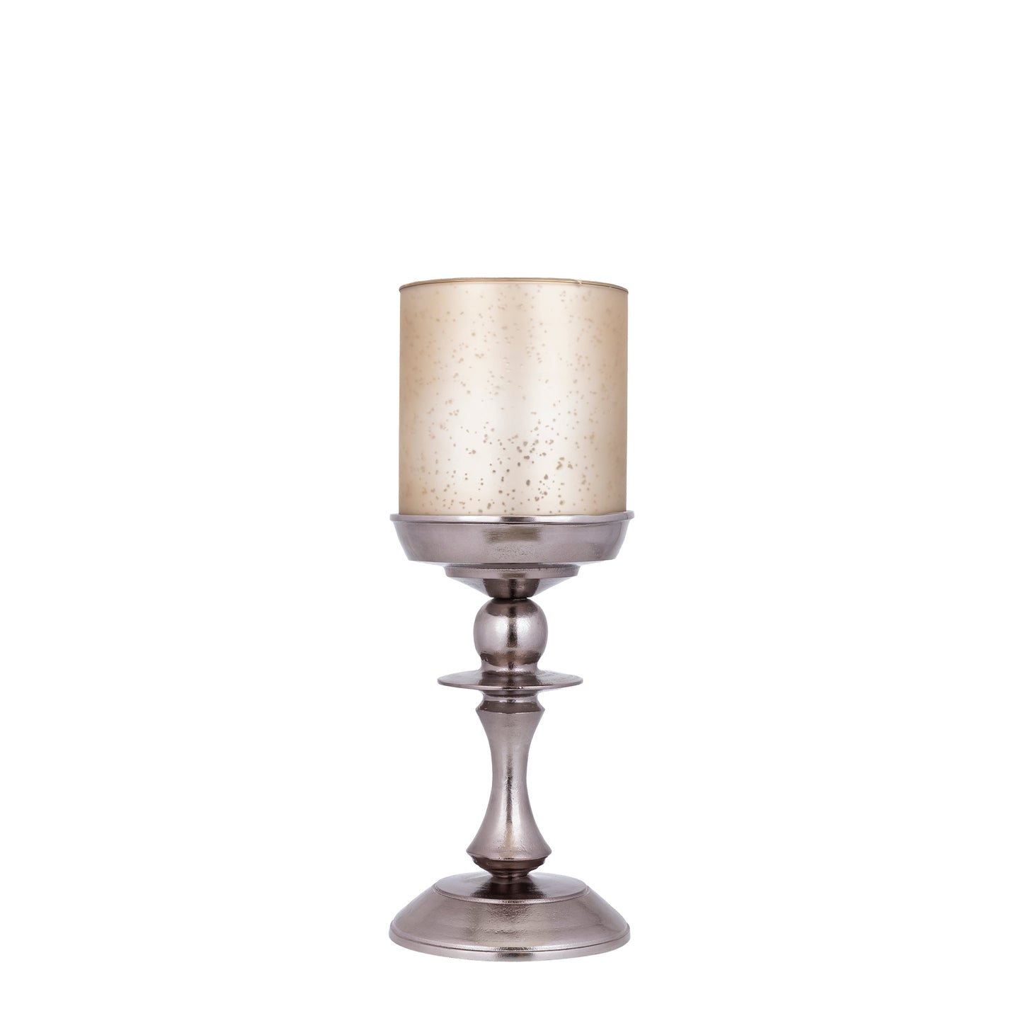 Eliviana Windlicht Messing Gegoten Aluminium Beige Glas S 56x21x21 cm