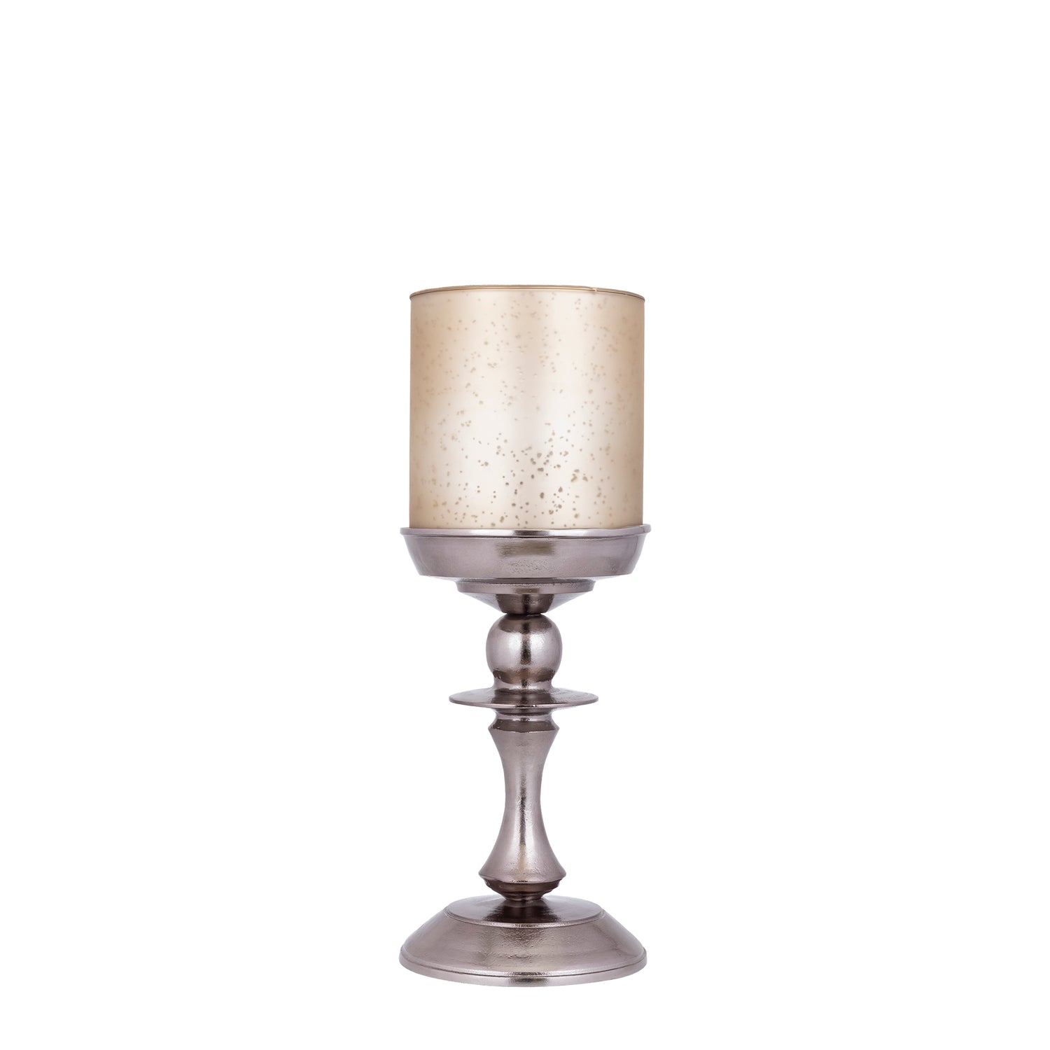 Eliviana Windlicht Messing Gegoten Aluminium Beige Glas S 56x21x21 cm