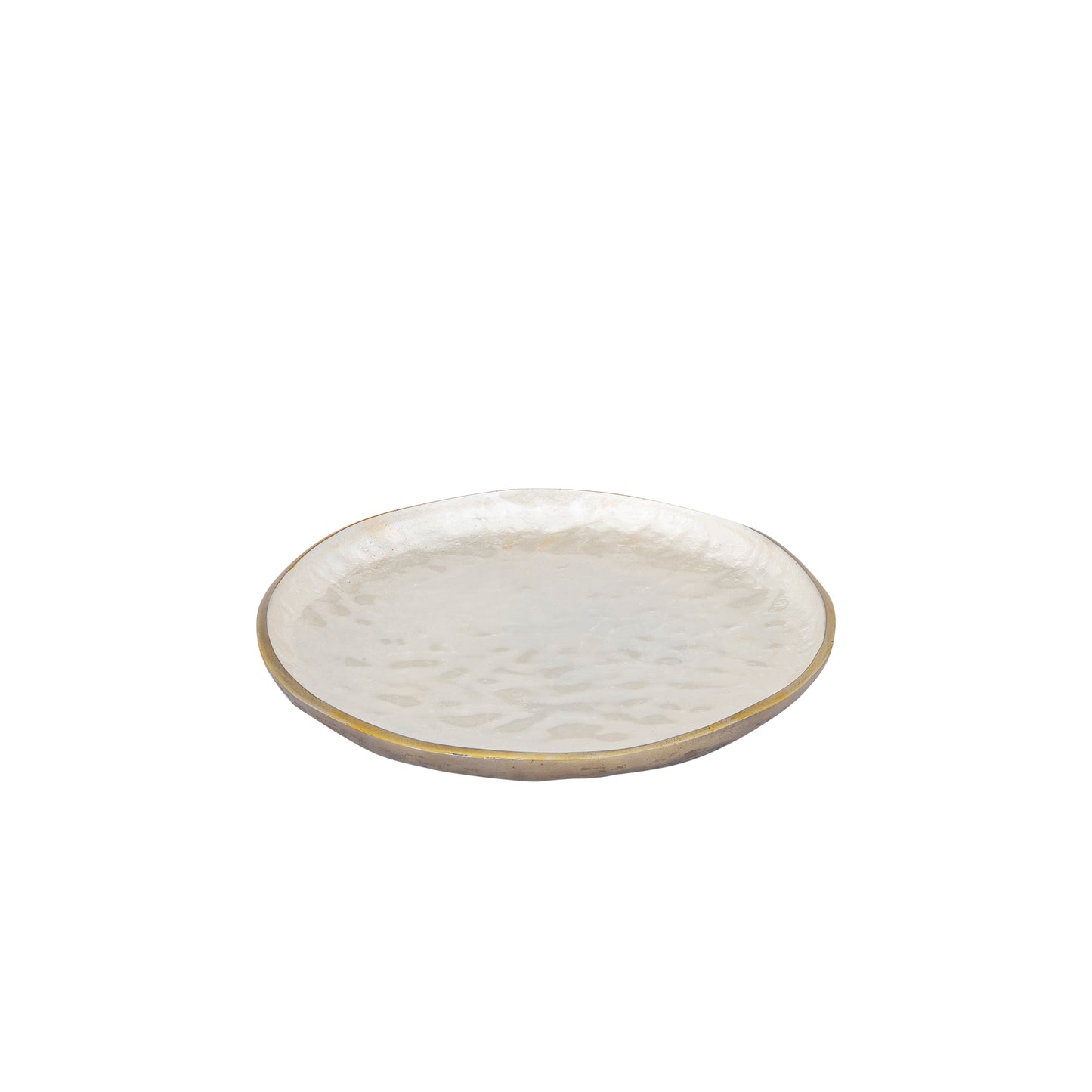 Lysse Wit Gegoten Aluminium Luxe Emaille Schaaltje Rond Set van 2 - 2 Sets 3x29.5x29.5 cm