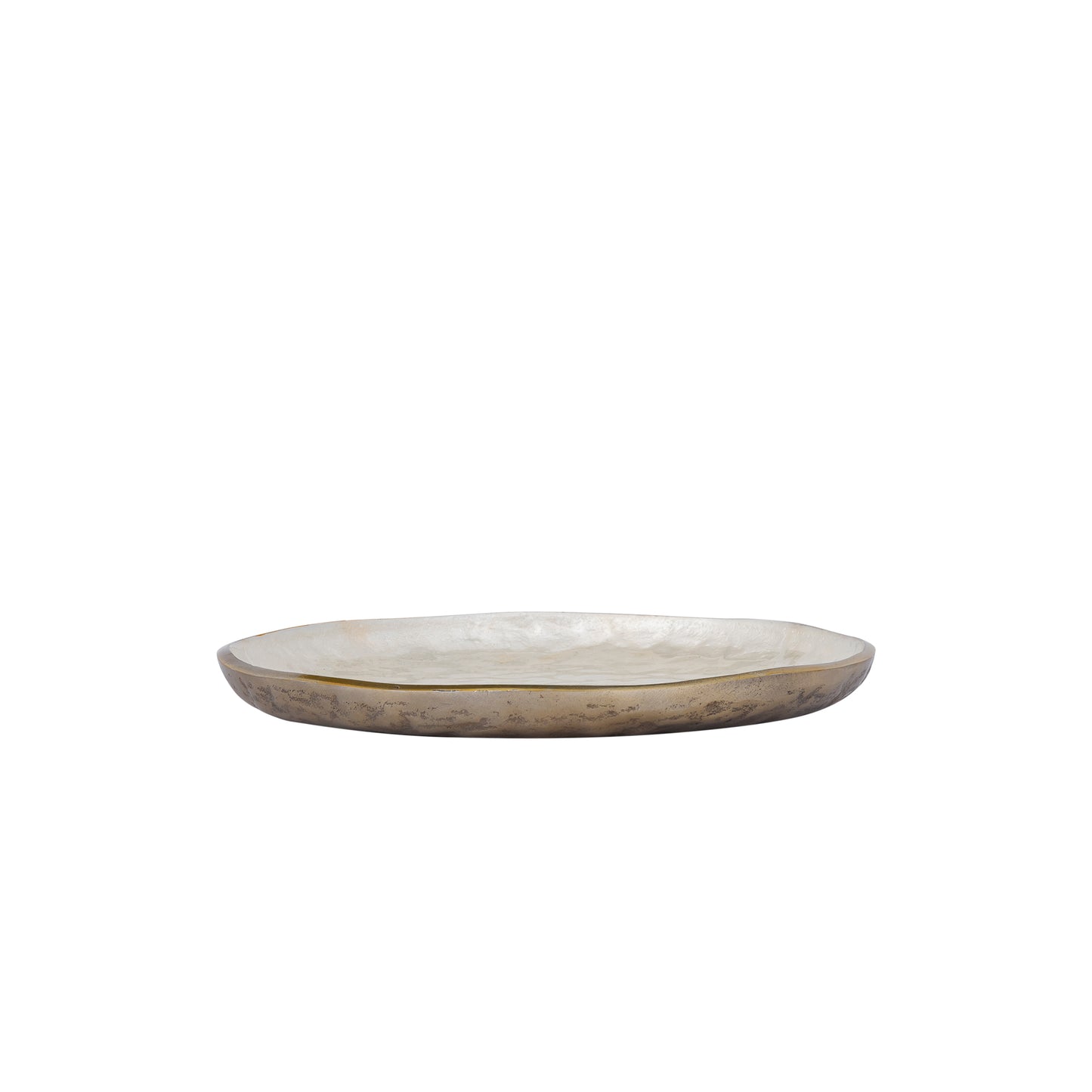 Lysse Wit Gegoten Aluminium Luxe Emaille Schaaltje Rond Set van 2 - 2 Sets 3x29.5x29.5 cm