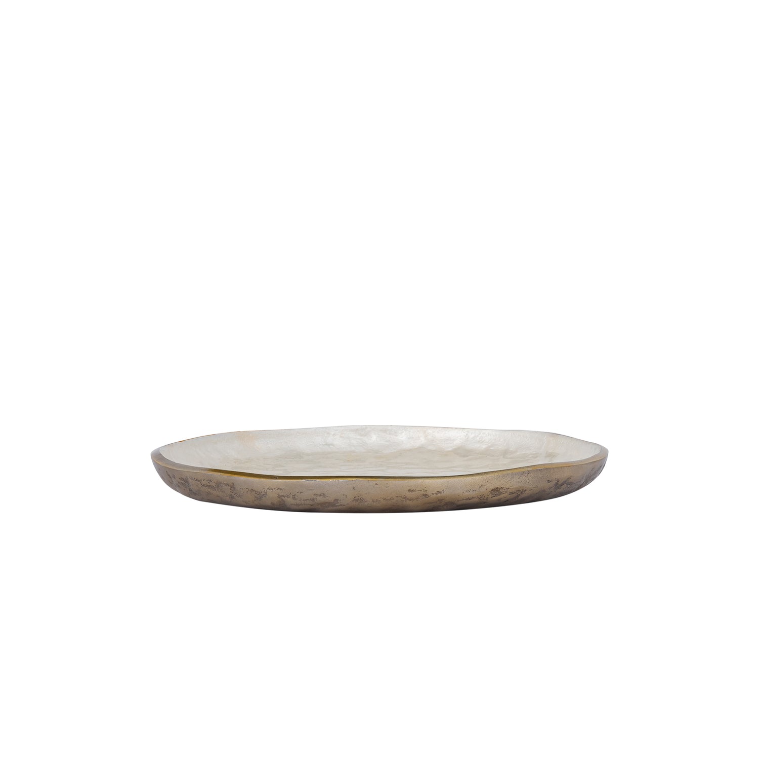 Lysse Wit Gegoten Aluminium Luxe Emaille Schaaltje Rond Set van 2 - 2 Sets 3x29.5x29.5 cm