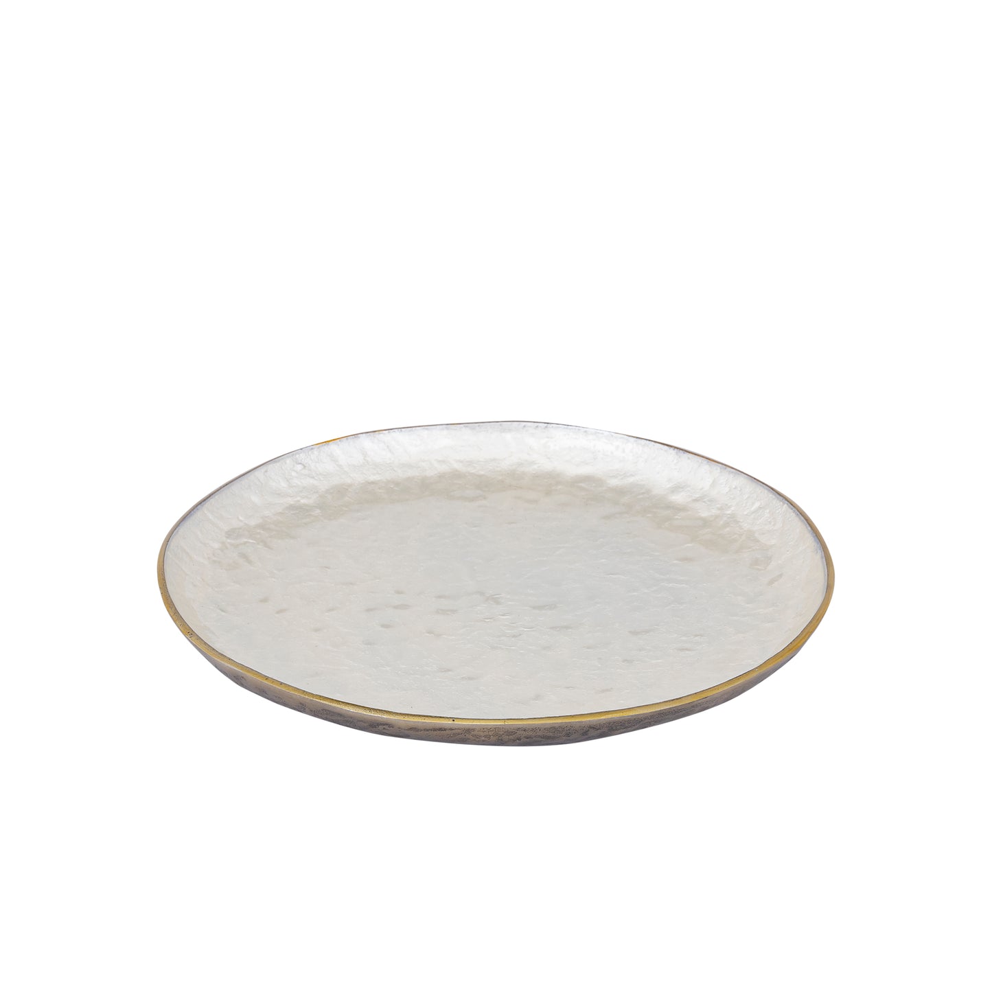 Lysse Wit Gegoten Aluminium Luxe Emaille Dienblad Rond M 4x38x38 cm