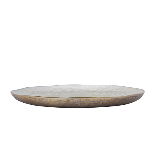 Lysse Wit Gegoten Aluminium Luxe Emaille Bord Rond L 4.5x47x47 cm