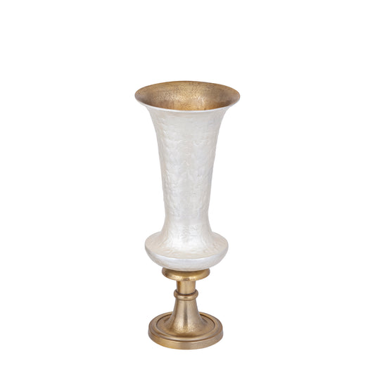 Lysse Witte Gietaluminium Luxe Email Vaas S 61x25x25 cm