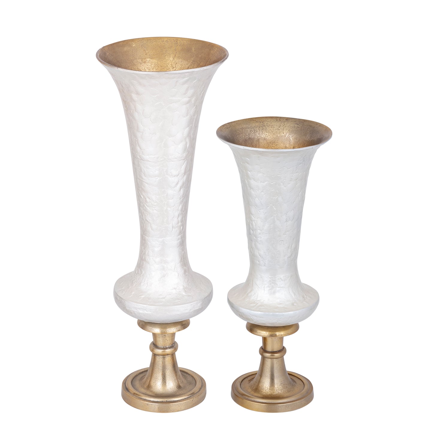Lysse Witte Gietaluminium Luxe Email Vaas S 61x25x25 cm