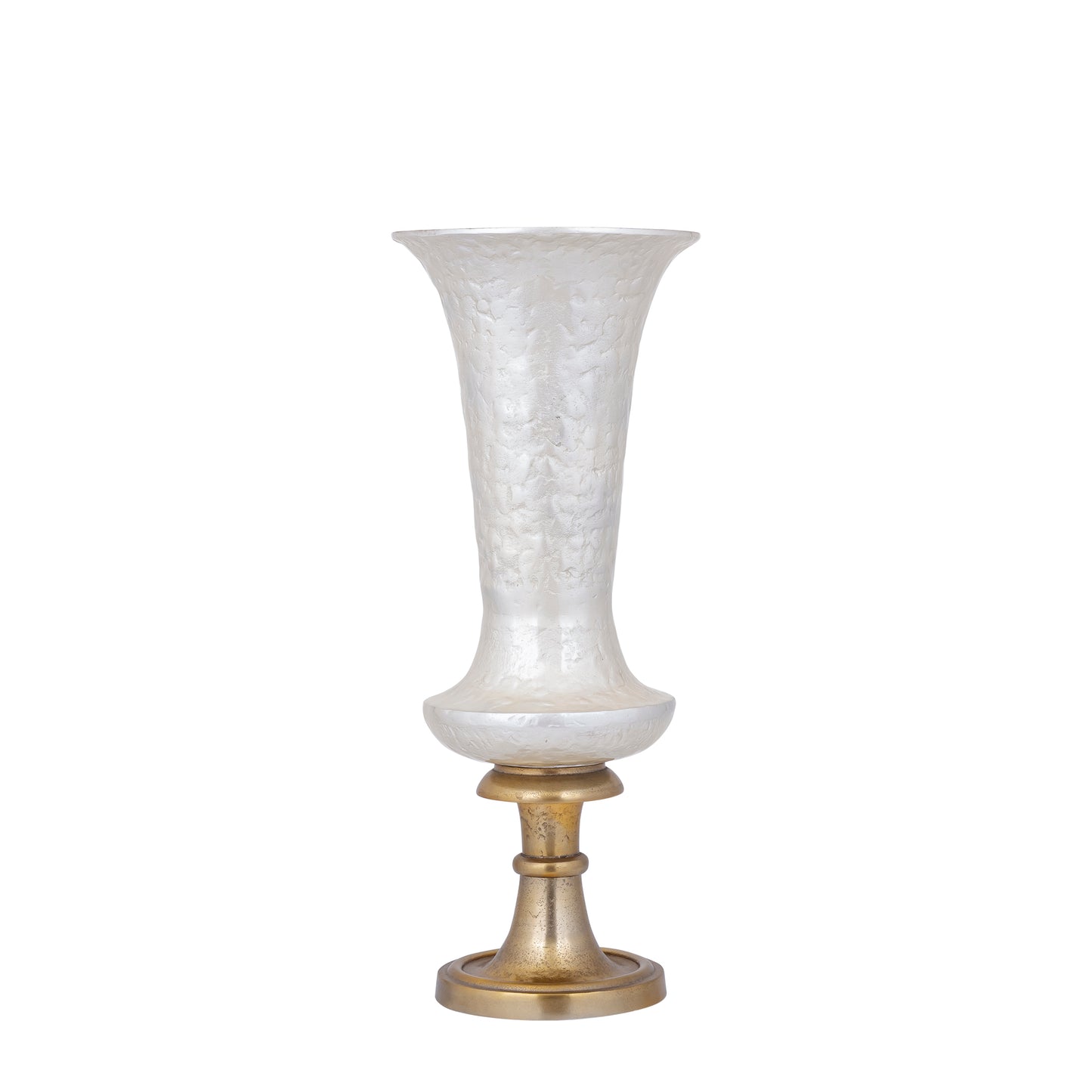 Lysse Witte Gietaluminium Luxe Email Vaas S 61x25x25 cm