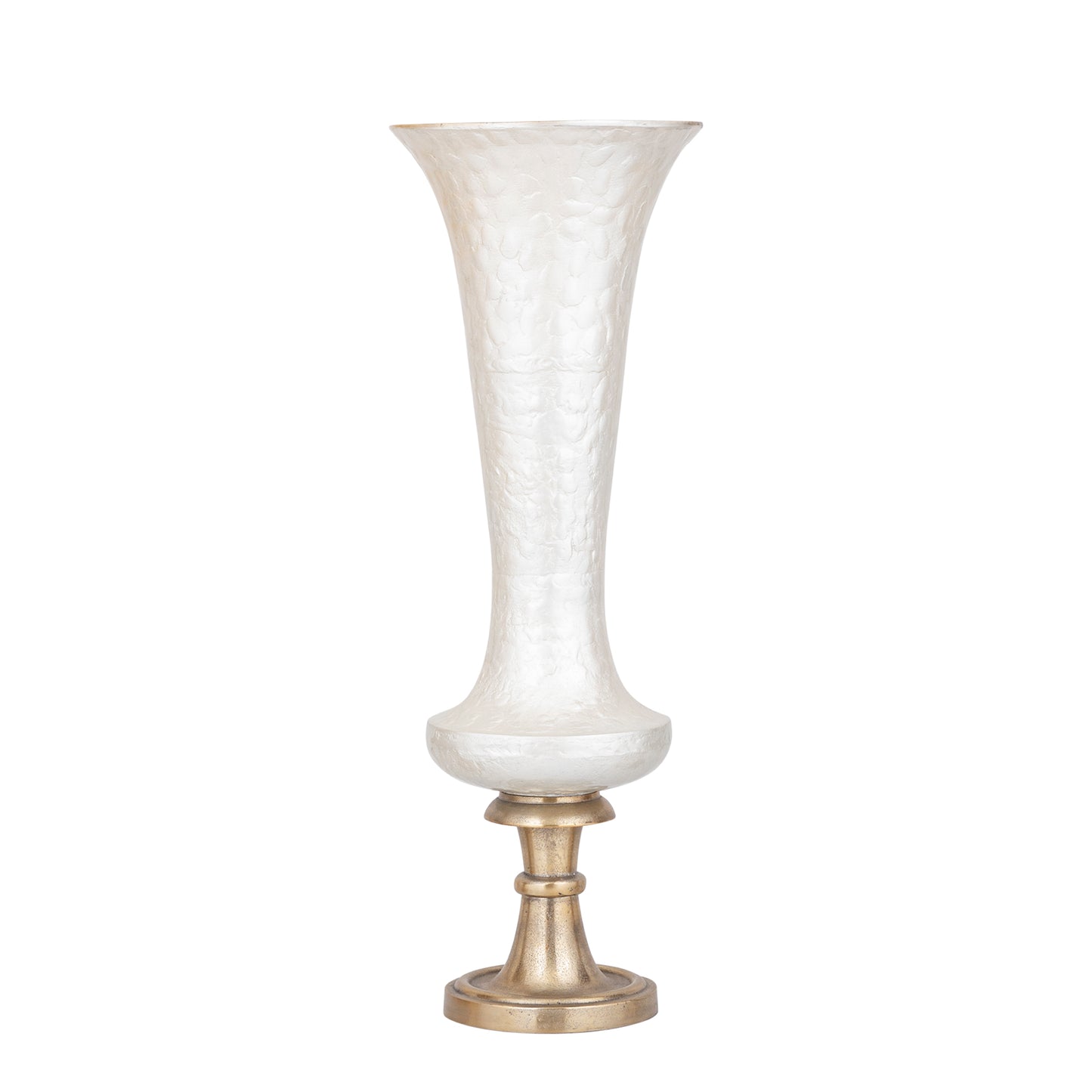 Lysse Witte Gietaluminium Luxe Emaille Vaas L 79x28x28 cm