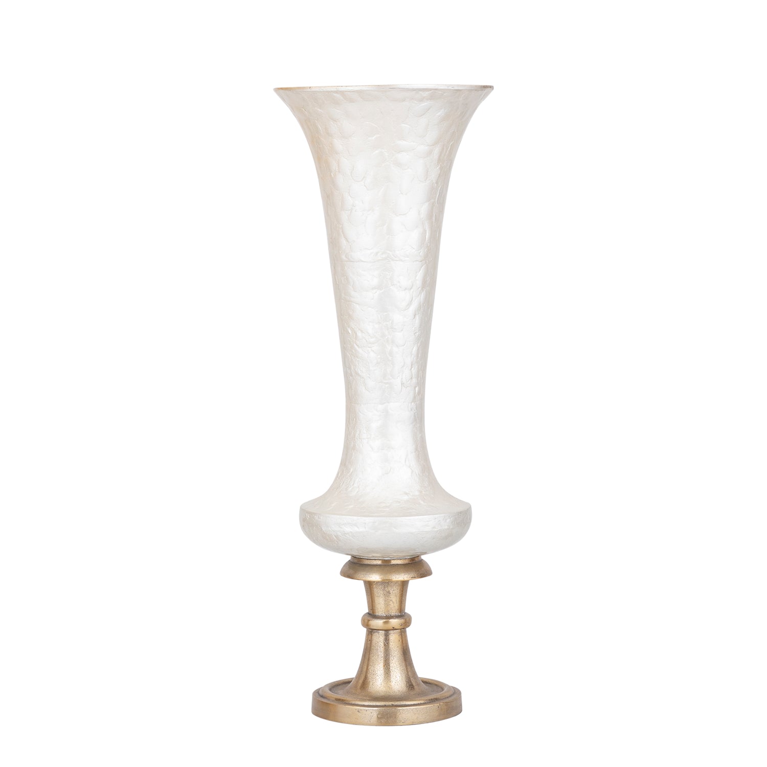 Lysse Witte Gietaluminium Luxe Emaille Vaas L 79x28x28 cm