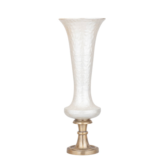 Lysse Witte Gietaluminium Luxe Emaille Vaas L 79x28x28 cm
