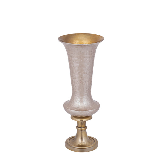Lysse Champagne Gegoten Aluminium Luxe Email Vaas S 61x25x25 cm