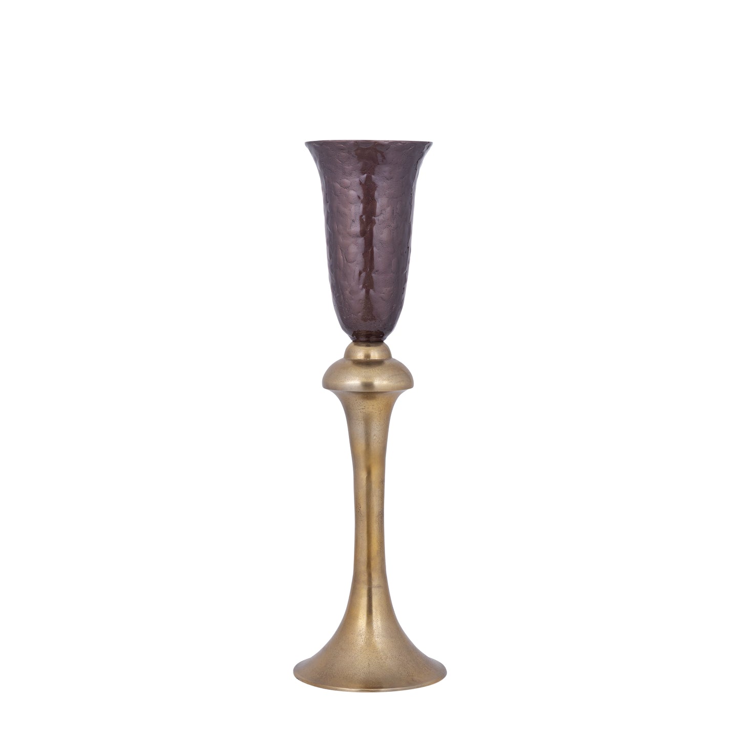 Lysse Donkerbruine Gegoten Aluminium Emaille Kelk Vaas S 93.5x27.5x27.5 cm