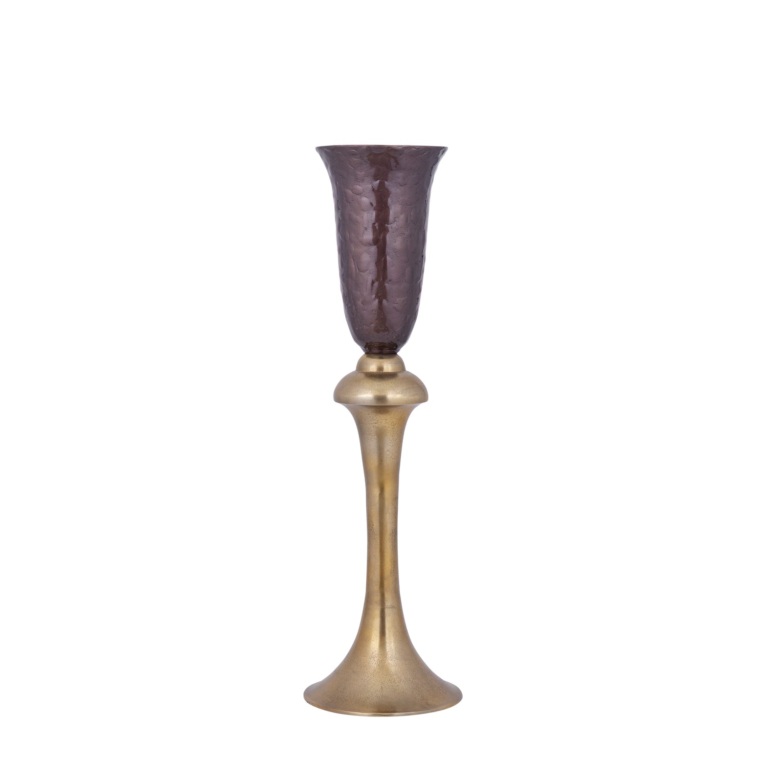 Lysse Donkerbruine Gegoten Aluminium Emaille Kelk Vaas S 93.5x27.5x27.5 cm