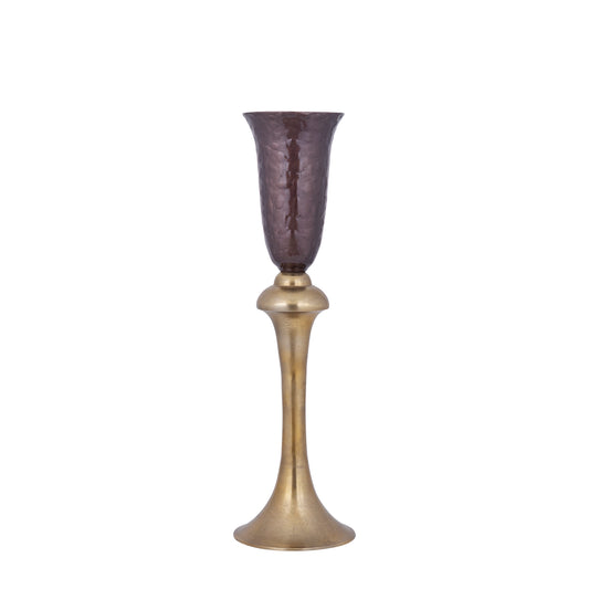 Lysse Donkerbruine Gegoten Aluminium Emaille Kelk Vaas S 93.5x27.5x27.5 cm