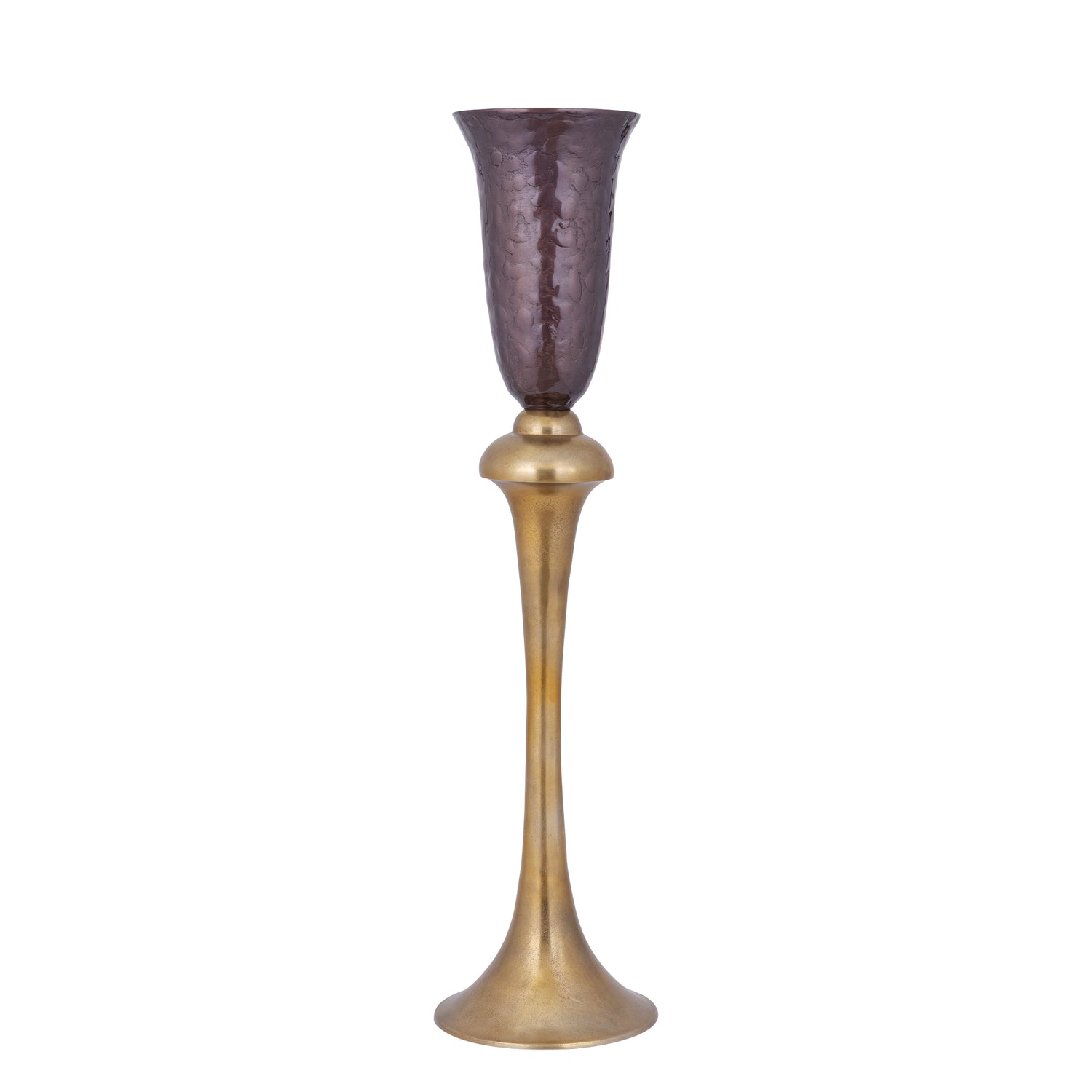 Lysse Donkerbruine Gegoten Aluminium Emaille Goblet Vaas L 109x27.5x27.5 cm