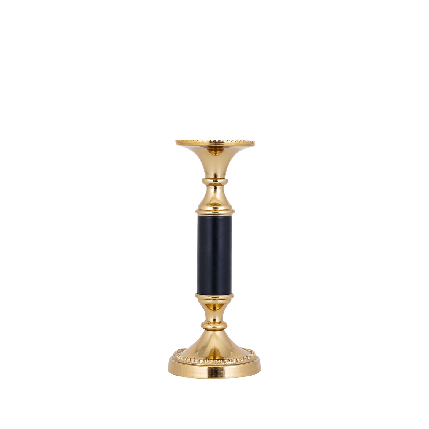Ronja Gouden Aluminium Kandelaar Set van 2 Stuks - Zwart Centrum S - 2 Sets 24x10x10 cm