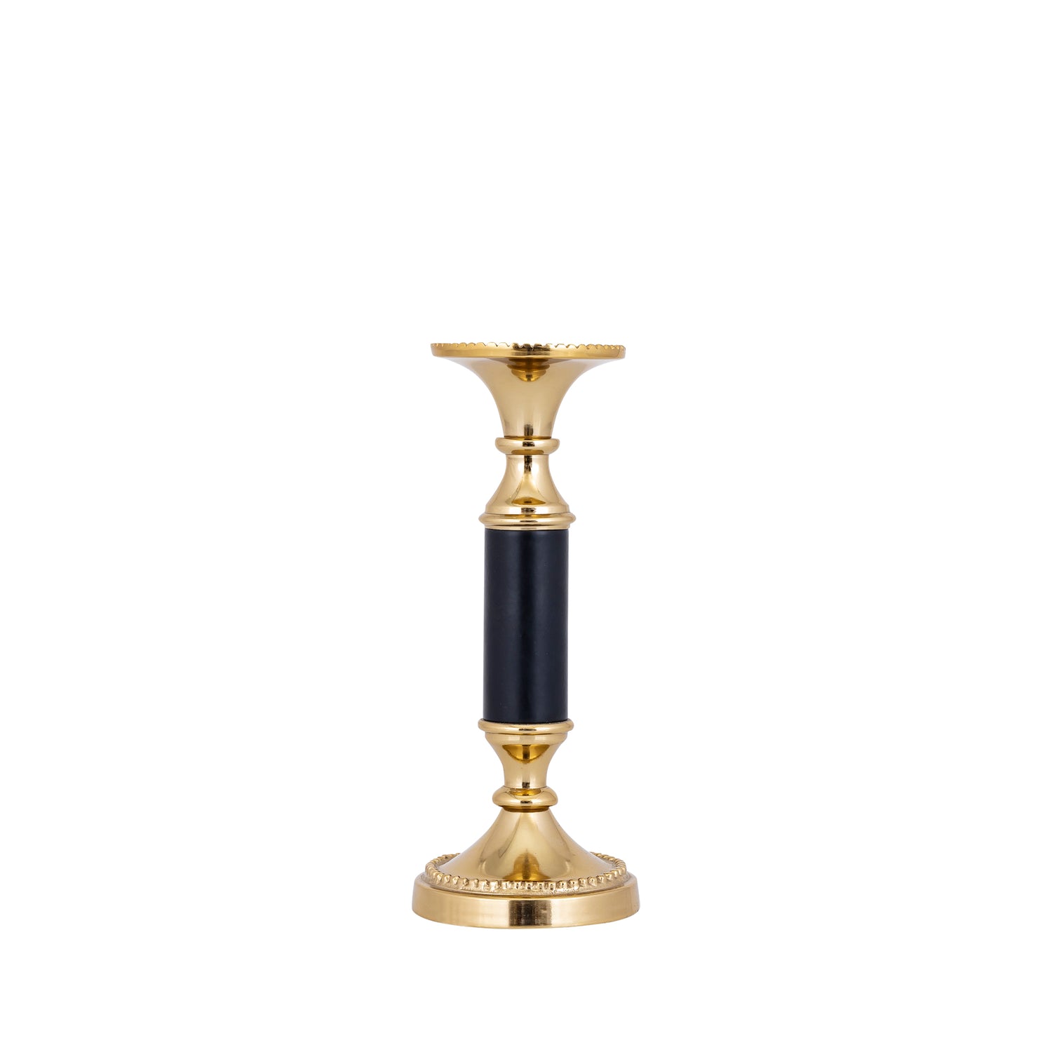 Ronja Gouden Aluminium Kandelaar Set van 2 Stuks - Zwart Centrum S - 2 Sets 24x10x10 cm