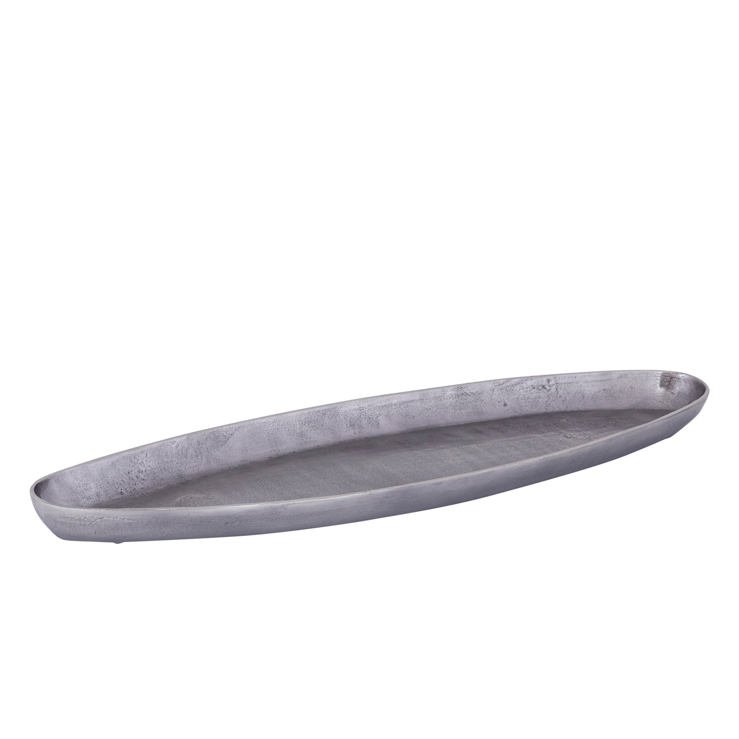 Yaren Grijsmetaal Aluminium Schaal Ovaal Met Rand Groot 7x106x33 cm