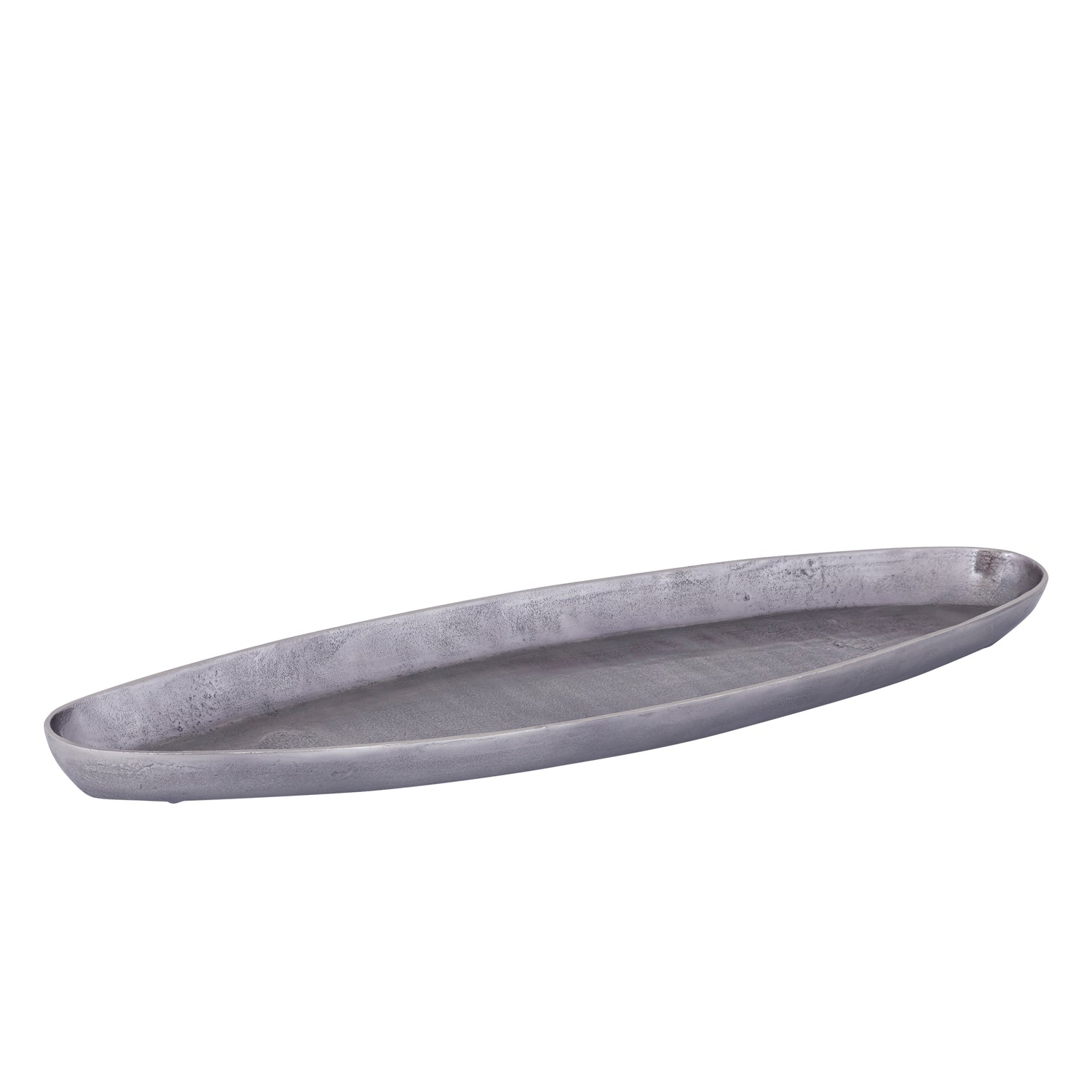 Yaren Grijsmetaal Aluminium Schaal Ovaal Met Rand Groot 7x106x33 cm