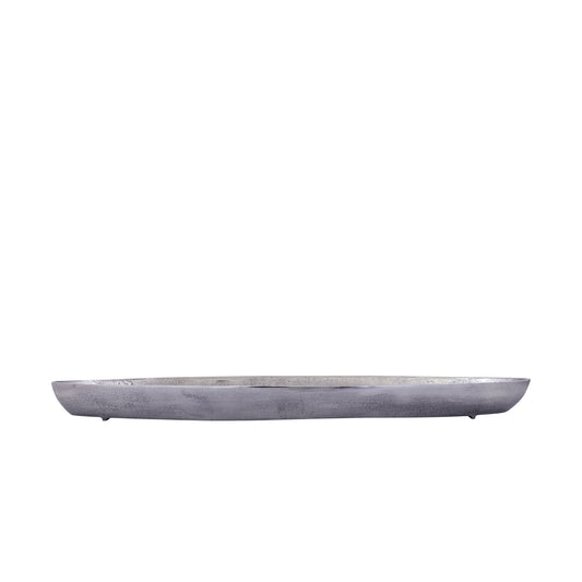 Yaren Grijs Aluminium Schaal Ovaal Met Rand Klein 6.5x88x28.5 cm