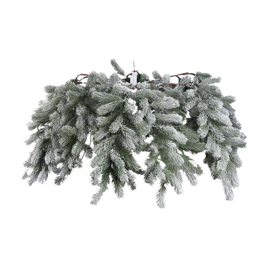 Rosamond Witte Hangende Krans Met Verlichting Breed 50x100x100 cm