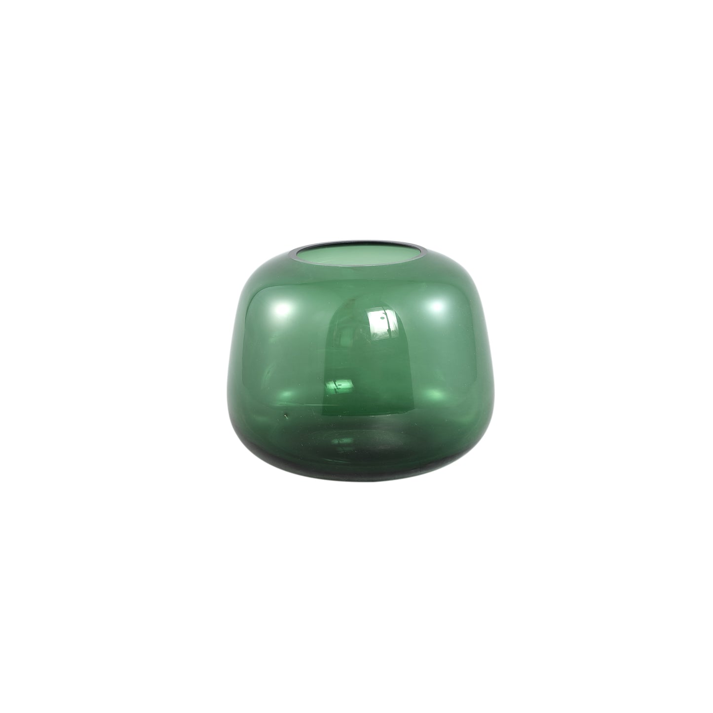 Mexx Groen Rond Glazen Vaas Klein – Set van 2 - 2 Sets 16x20x20 cm