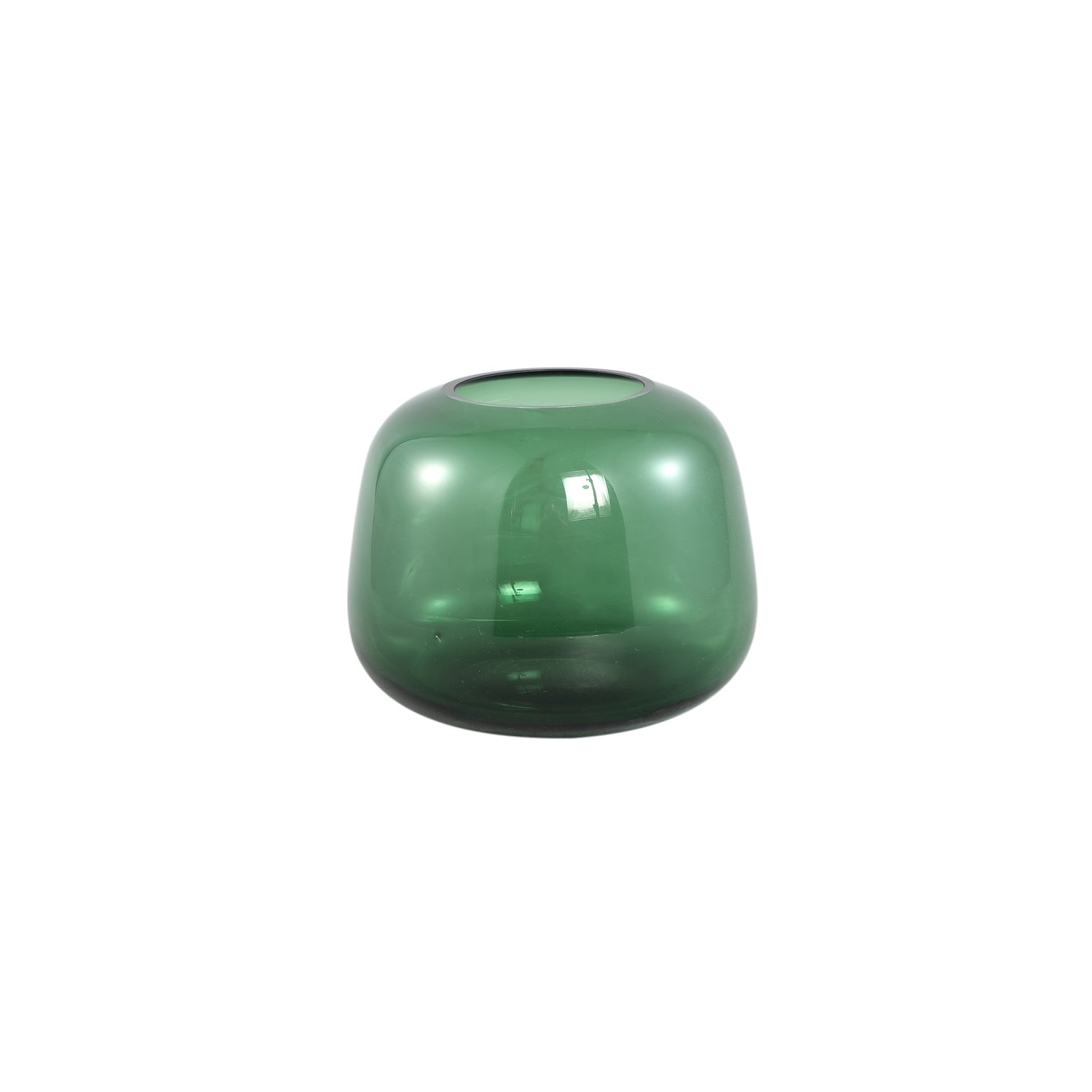 Mexx Groen Rond Glazen Vaas Klein – Set van 2 - 2 Sets 16x20x20 cm