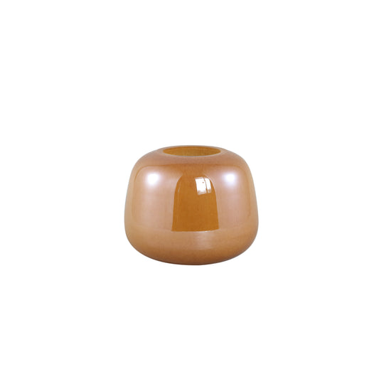 Mexx Caramel Ronde Glazen Vaas Set van 2 Stuks - 2 Sets 16x20x20 cm
