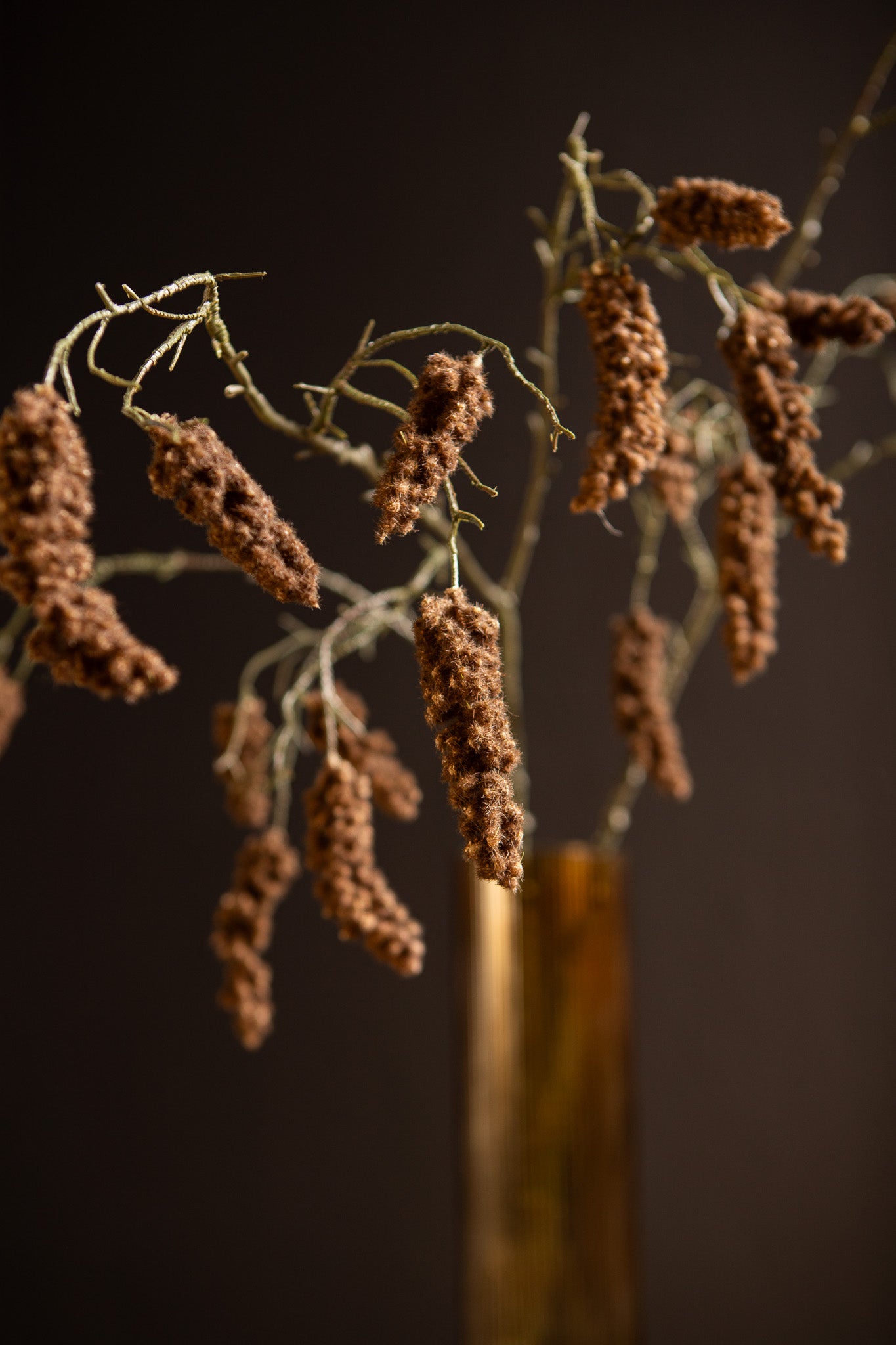 Twig Plant Bruine Cattail Spray - Set van 12 100x58x33 cm