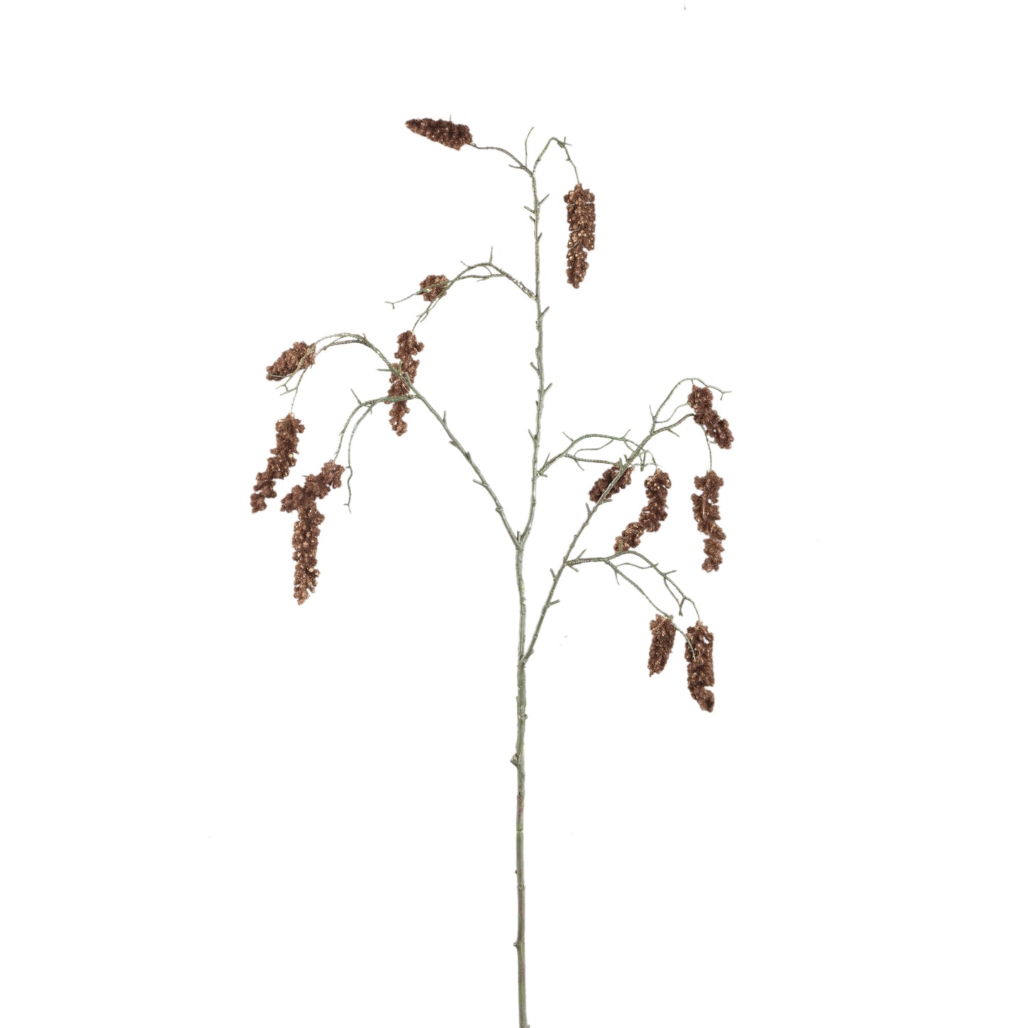 Twig Plant Bruine Cattail Spray - Set van 12 100x58x33 cm