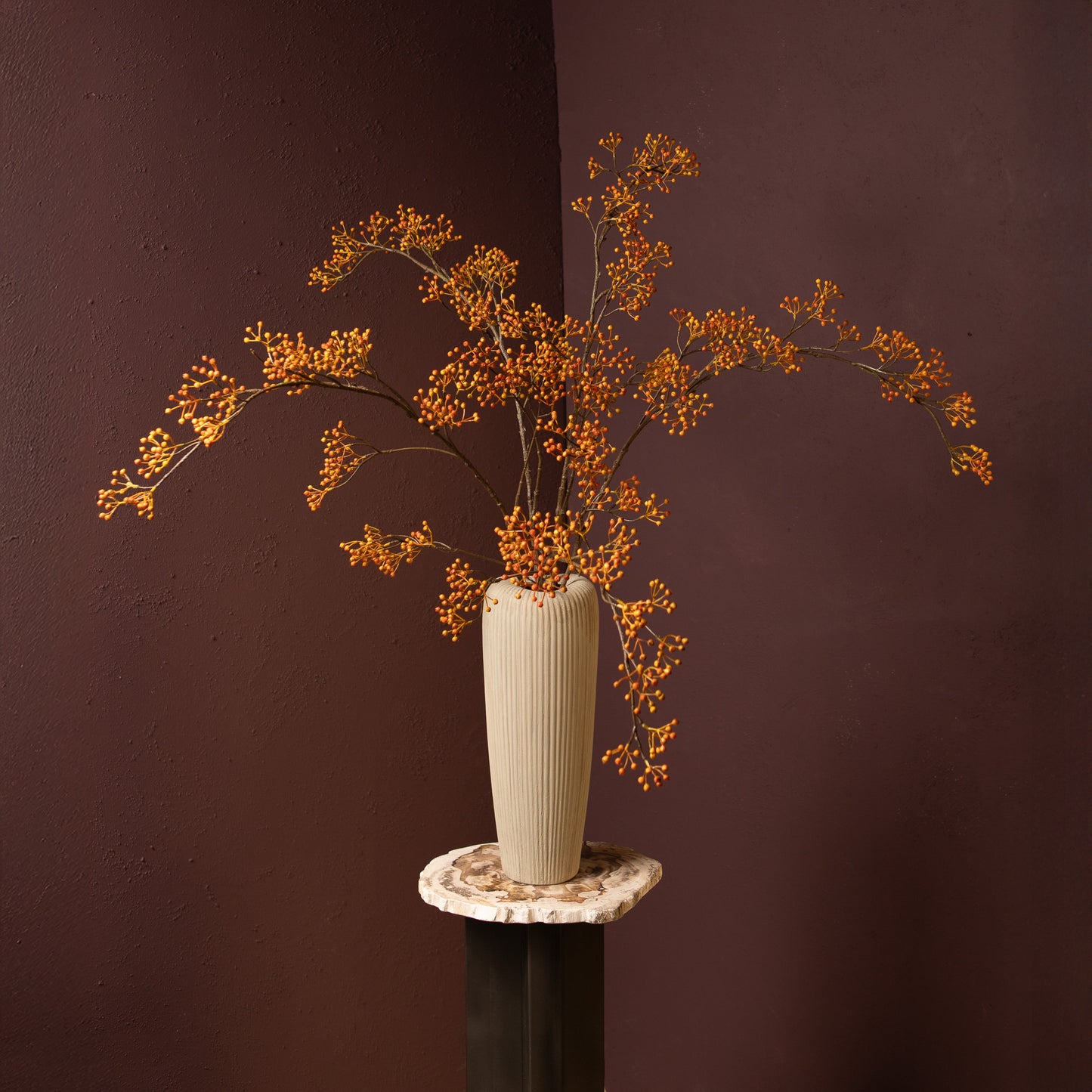 Berry Plant Rozebottel Oranje Hangend Berry Set van 6 Stuks 103x55x54 cm