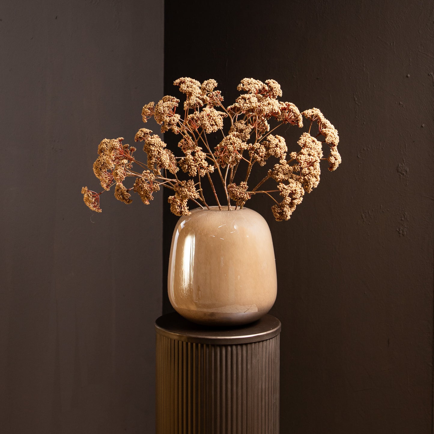 Twig Plant Beige Fennel Flower Spray - Leaves Plant Serie - Set van 12 58x27x22 cm