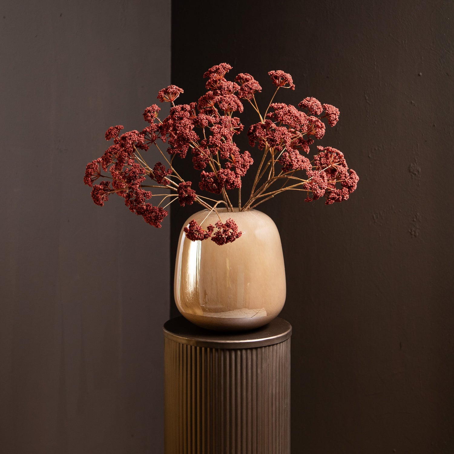 Twig Plant Bourgondisch Fennel Flower Spray - Set van 12 58x27x22 cm
