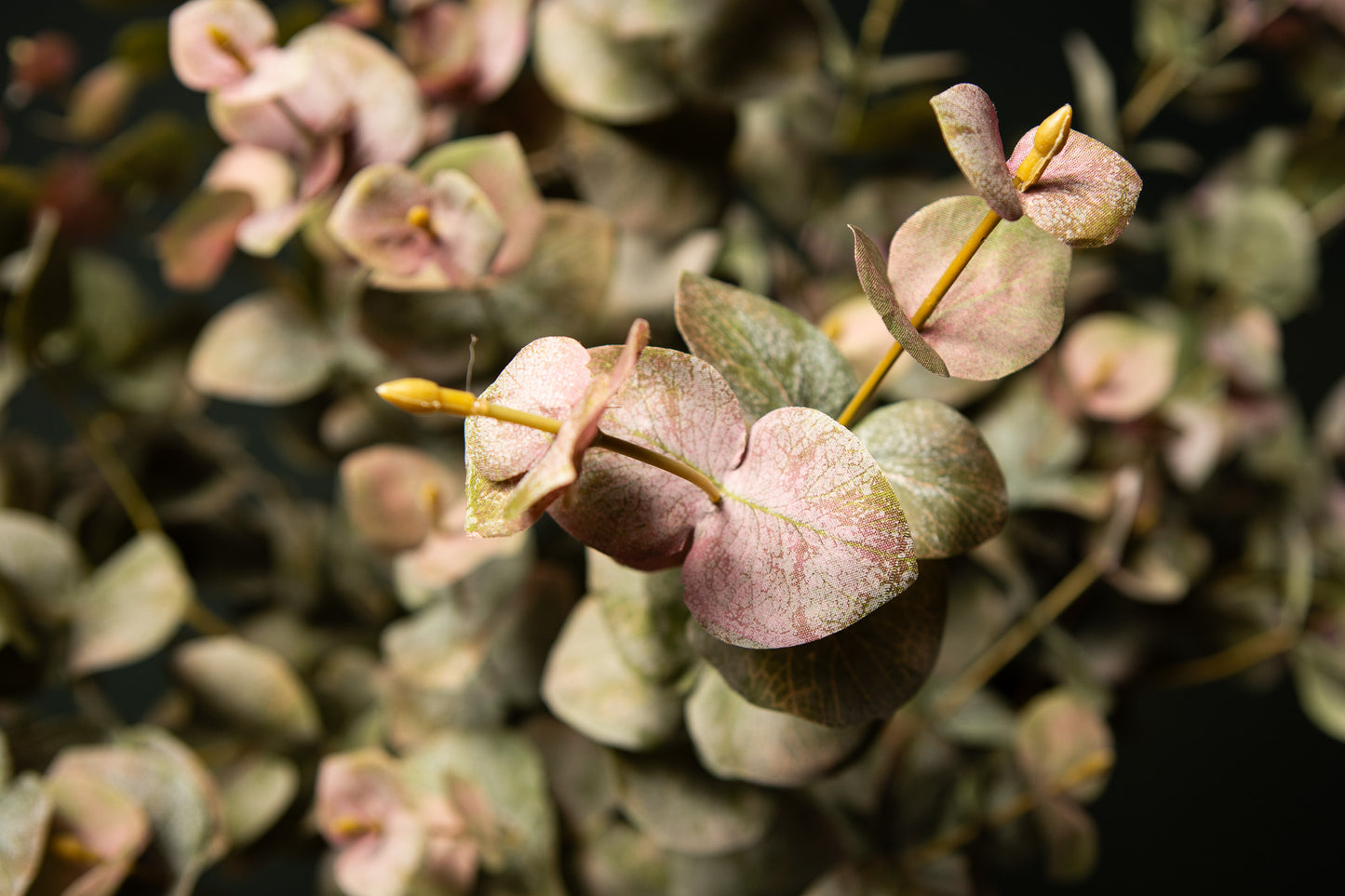 Leaves Plant Groen Eucalyptus Spray Roze Top - Set van 12 Stuks 92x46x30 cm