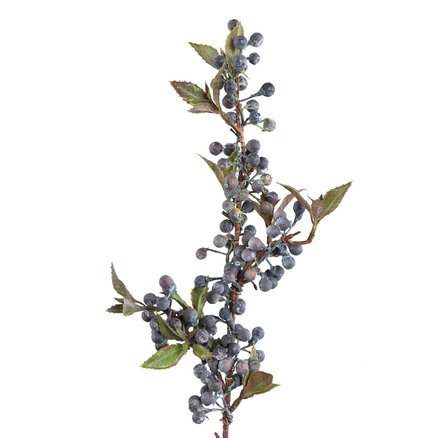 Berry Plant Blauwe Bessentak Met Bladeren - Set van 12 65x32x16 cm