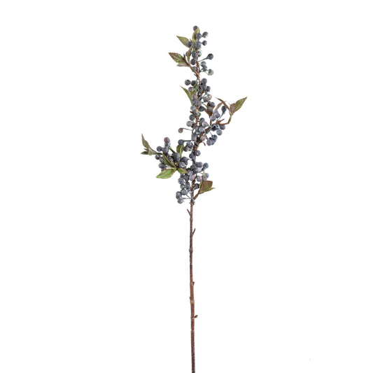 Berry Plant Blauwe Bessentak Met Bladeren - Set van 12 65x32x16 cm