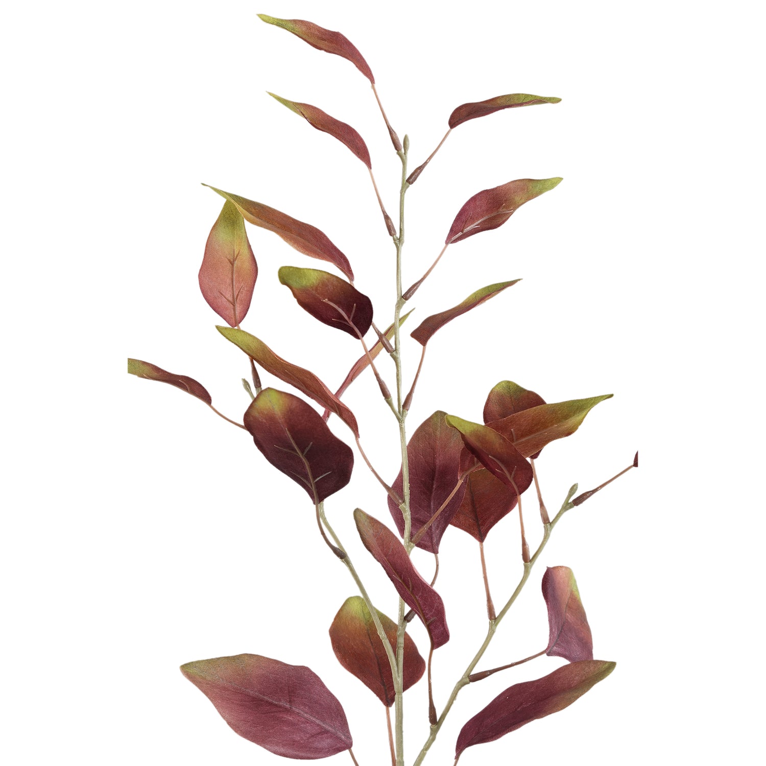 Leaves Plant Bourgondisch Groen Eucalyptus Spray - Set van 12 78x44x30 cm