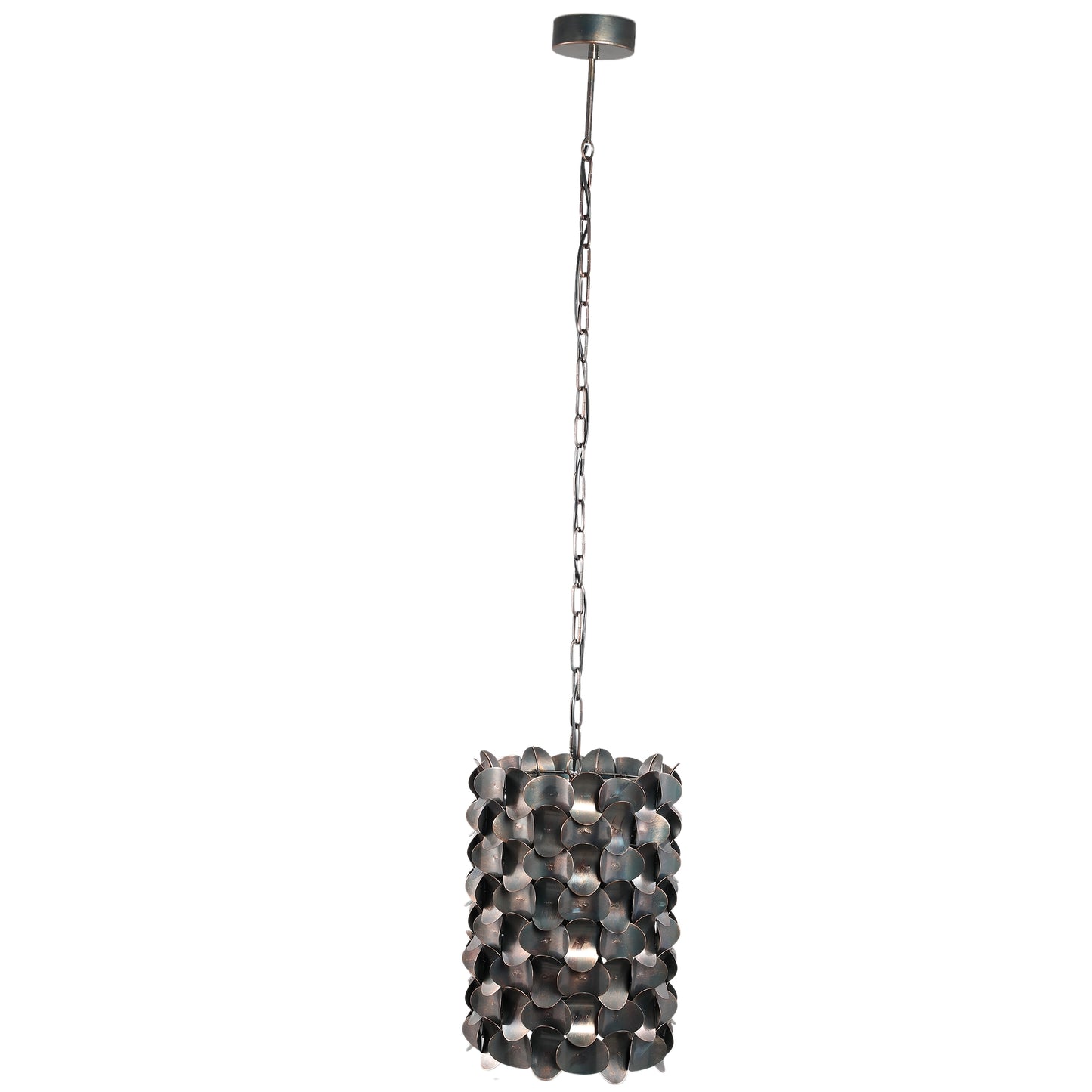 Jaye Black Iron Hanging Lamp Circle Pattern Wide