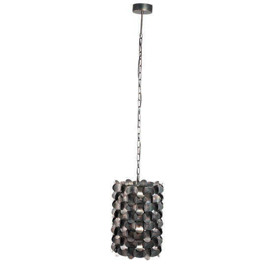 Jaye Black Iron Hanging Lamp Circle Pattern Wide