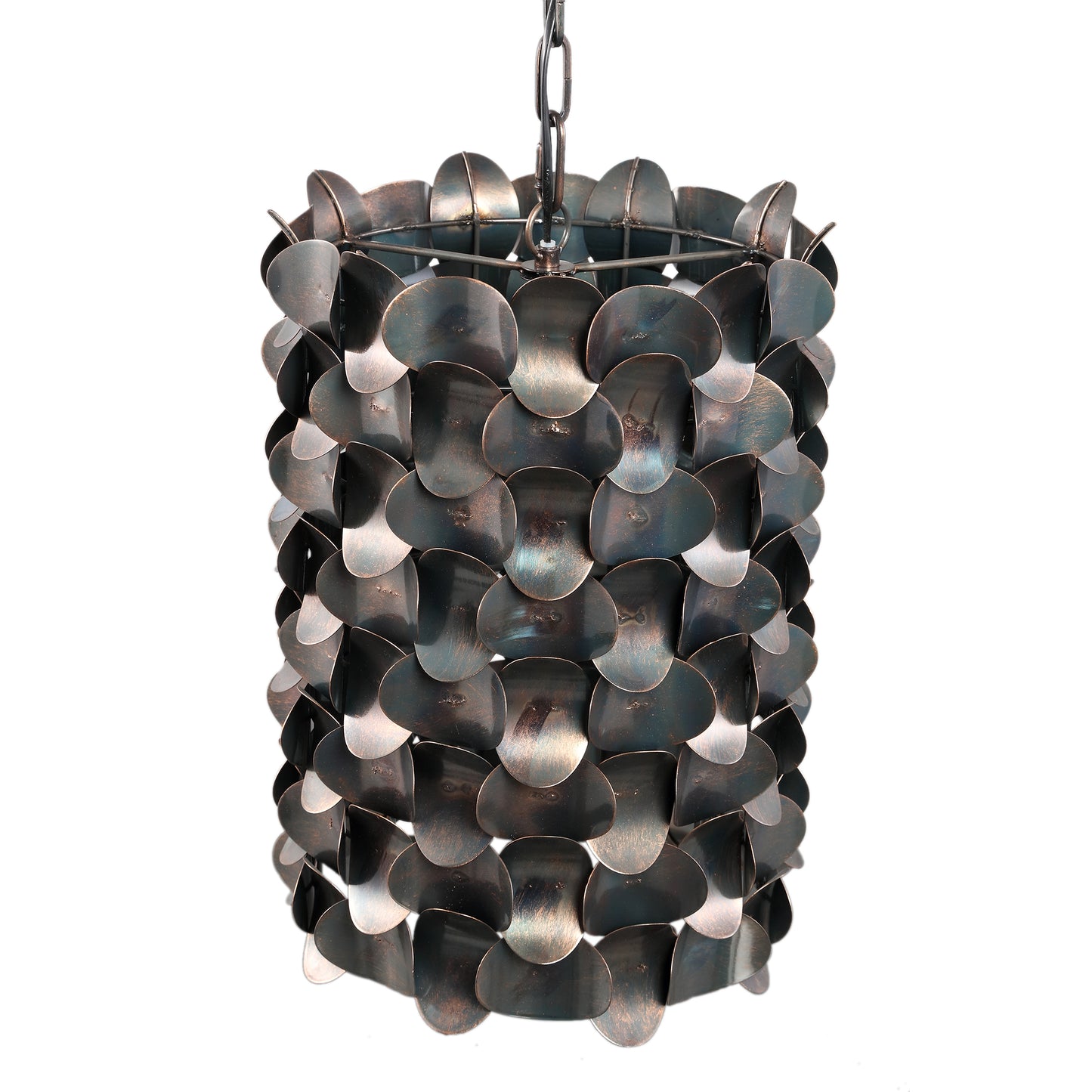 Jaye Black Iron Hanging Lamp Circle Pattern Wide