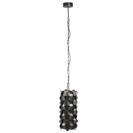 Jaye Black Iron Hanging Lamp Circle Pattern Small