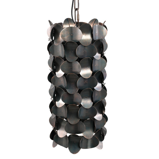 Jaye Black Iron Hanging Lamp Circle Pattern Small