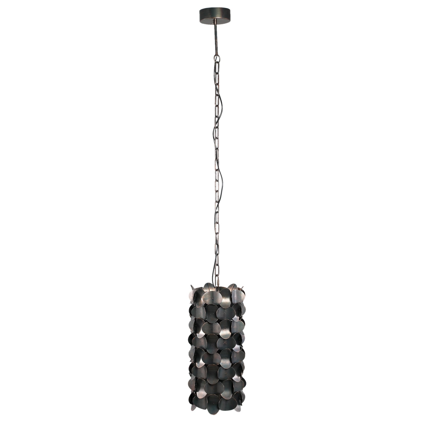 Jaye Zwarte Ijzeren Hanglamp Cirkelpatroon Klein 153x23x23 cm
