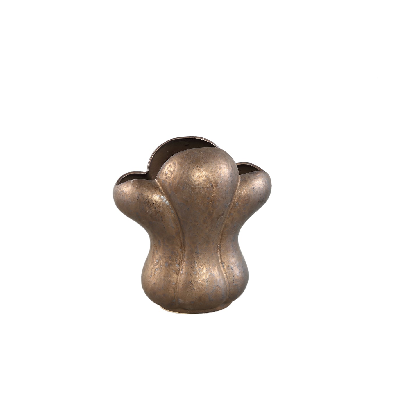 Mellie Bronzen Frankrijk Lelie Bloem Keramische Vaas Set van 4 Stuks - 4 Sets 24x22x16 cm