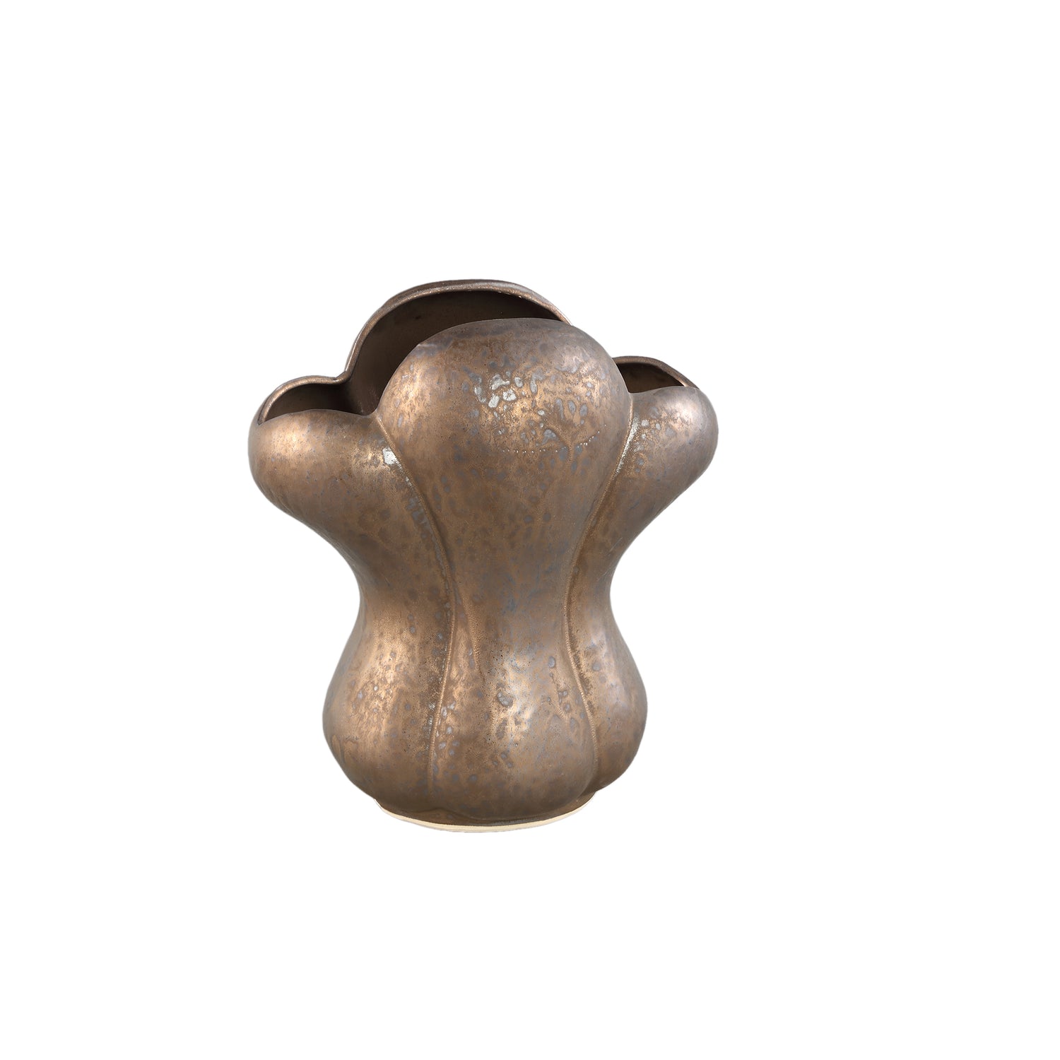 Mellie Bronzen Frankrijk Lelie Bloem Keramische Vaas M – Set van 2 - 2 Sets 29x26x18 cm